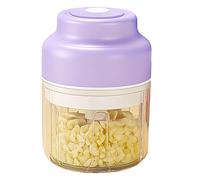 Household Electric Garlic Crusher, Portable Rechargeable Cordless Chopper for Onion, Chili, Ginger, Nuts, Meat & Fruits (Purple)