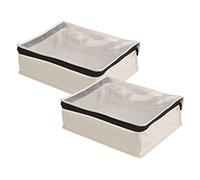 Household Essentials 3321-1 Cedarline - Bolsa de lona de algodón natural con cremallera, bolsa de almacenamiento para armarios y debajo de la cama, paquete de 2