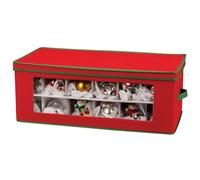 Household Essentials 551RED - Caja de almacenamiento grande para árbol de Navidad (capacidad para 36 adornos navideños)