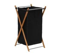 Household Essentials 6540 - 1 Plegable Ropa Sucia Marco de bambú | bambú de Estructura con Negro Bolsa de Lona