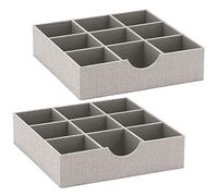 Household Essentials, Bandeja organizadora de cajones gris, paquete de 2