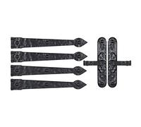 Household Essentials Black Hinge IT Premium - Manija y bisagra para puerta de cochera, 6 piezas
