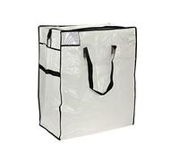 Household Essentials Bolsa de Almacenamiento Mediana, Polietileno Transparente con Ribete Negro