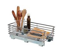 Household Essentials Glidez - Organizador de Almacenamiento Multiusos de Acero Cromado extraíble y deslizable, diseño de 1 Nivel, se Adapta a tamaño de gabinete o Estante, Metal, estándar de 14.5