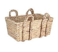 Household Essentials Grande Rectangular Suelo de Almacenamiento Cesta con Asas de Trenzado