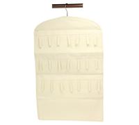 Household Essentials Organizador de joyas colgante para pulseras y collares, lienzo natural, blanco, 81,3 cm de largo x 45,7 cm de ancho