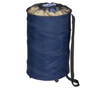 Household Essentials Pop-Up Polyester Hamper with Drawstring Closure and Wheels, Blue