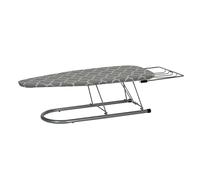 Household Essentials Tabla de Planchar de Acero con Soporte de Hierro, Malla de Acero con Cubierta de algodón, Gris y Blanco
