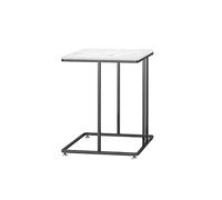 Household Marble Tea Table Sofa Side Table Mini Small Tea Table Bedside Counter Corner Table (Color : White+Gold) (White+Black)