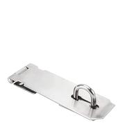 Household Stainless Steel Burglar-proof Gate Bolt Padlock Hasp Door Clasp Lock Shed Latch(Large-Flat)