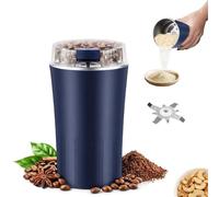 Household Superfine Grinder - Multi-Grain Blending & Powdering Machine, One Touch Grinder Electric for Coffee Beans Spices Grains, Herbs, and Espresso (Blue)