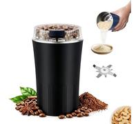 Household Superfine Grinder - Multi-Grain Blending & Powdering Machine, One Touch Grinder Electric for Coffee Beans Spices Grains, Herbs, and Espresso (Black)
