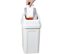 Household Trash Can, Kitchen Storage Bin with Swing Lid, Space-Saving Rubbish Basket, Strong & Stylish Design, 13.39x9.84x6.69 Inches, for Home, Living Room, Bedroom