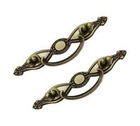 HOUSEHOOK Paquete de 6 tiradores de cajón de latón antiguo, centro de agujero de 3-1/4 pulgadas, tiradores decorativos para cajones, armarios, restauración de muebles