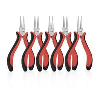 HOUSERAN Alicantes de punta redondeada 8 Piezas, herramientas para hacer joyas con alicates de punta de aguja, cortadores de alambre, alicates de punta redonda, alicates de punta doblada