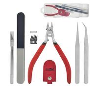 HOUSERAN Alicate para modelismo con un filo y cuchilla, Herramientas de Modelado, kit de herramientas para modelismo para reparar y fijar modelos de plástico Gundam, rojo