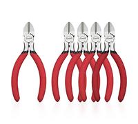 HOUSERAN Alicates de Corte,127mm, 5 Piezas, Alicates de Corte Lateral, Cortador Alambre, Cortador Lateral Con Resorte, Alicates Joyeria, para Joyería, Flores Artificiales, Artesanía, Rojo