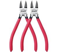 HOUSERAN Alicates de Corte,152mm, 2 Piezas, Cortador Alambre, Alicates de Corte Lateral, Cortador Lateral Con Resorte, Alicates Joyeria, para Joyería, Flores Artificiales, Artesanía, Rojo