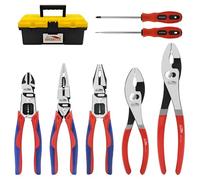 HOUSERAN Juego de 5 alicat con 21,4 cm y 25,2 cm, alicates de punta fina combinados, cortadores laterales para bricolaje y uso doméstico