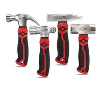 HOUSERAN Juego de Martillos, Mini Martillo, con Martillo de Bola de 376,8g, Martillo de Garra de 341g, Maceta de 565,6g, Martillo de Cerrajero de 388g