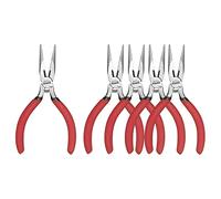 HOUSERAN Mini Alicate de Punta Fina, Juego de 5, 127 mm, Alicates Punta Fina, Alicate Plano de Punta Redonda, Alicate de Punta Fina Pequeño para la Fabricación de Joyas.