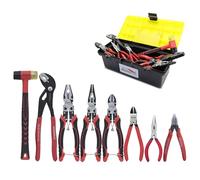 HOUSERAN Set de Herramientas de 8 Piezas, Conjunto de Herramientas para Reparaciones Diarias con Estuche de Almacenamiento de Plástico, para Bricolaje y Uso Doméstico