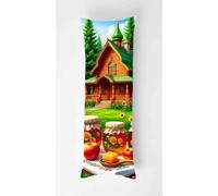 Houses Body Pillow Case Cover 50x150cm, Long Backrest Cushion Pillow Protector with Zipper, Decorative Bedding Pillowcase, Soft Body Pillow Cover for Couch Bedroom Spring Honey