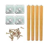 HouseVibe 4 patas de madera de repuesto para muebles con tornillos antideslizantes, placa de montaje para sofá, taburete, soporte de TV, armario, cama, 50 cm
