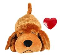 HouseVibe Juguete de peluche para aliviar la ansiedad del perro con latido de corazón simulado, color marrón, incluye accesorio para dormir y comodidad