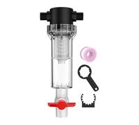 HouseVibe Limpiador de bomba de acuario reutilizable, transparente, a prueba de fugas, accesorio de drenaje de rosca de 1/2 pulgada con llave y cinta para mantenimiento de peceras, malla 40