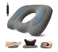 HOUSINN Cojin Hemorroides Inflable, Cojines Antiescaras Plegable, Aliviar el Dolor de la Rabadilla, Cojin Hinchable para el Embarazo, Cóccix, úlceras de Decúbito, Espalda,Gris