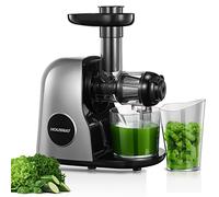 Housnat Licuadora Prensado en Frío con Motor Silencioso e Inversa | Extractor de zumos y verduras fácil de limpiar con cepillo extra y recetas incluidas.