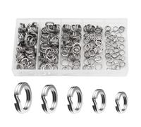 HOUSON 200 anillos a presión de pesca, anillos de bloqueo, anillos de presión, anillos de presión, anillo de señuelo de pesca para accesorios de pesca, anzuelos de pesca 5# 6# 7# 8# 9#