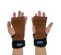 HOUSON Handgrips, Zughilfe Handgelenksbandage Grippad Fitness Handschuhe Trainingshandschuhe für Bodybuilding Crossfit Lifting Zughilfen Gewichtheben Grips Pads Straps Krafttraining Training Braun