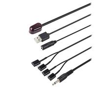 HOUSON Repetidor de infrarrojos para ampliación de mando a distancia con 1 receptor, 4 transmisores y cable USB, sistema IR para amplificador, caja de cables, receptores de TV satélite, CD, DVD,
