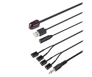 HOUSON Repetidor de infrarrojos para ampliación de mando a distancia con 1 receptor, 4 transmisores y cable USB, sistema IR para amplificador, caja de cables, receptores de TV satélite, CD, DVD,