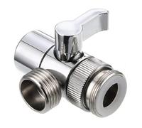 Housoutil 1 Entrada 2 Salidas Desviador de Ducha, Metal, de 3 Vías | Control Mando, Montaje para Cabezal, Color Plata, Conexión para Brazo y Grifo
