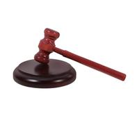 Housoutil 1 juego de martillos de juez con martillo de madera base para subastas judiciales procedimientos legales agarre cómodo elegante soporte de exhibición para abogados y jueces