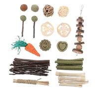 Housoutil 1 Juego Juguete Mordedor Reconfortante Juguete para Masticar Hámster Juguete De Animales Juguete para Morder Conejillo De Indias Chinchilla Esponja Vegetal De Madera