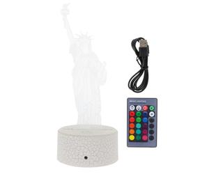 Housoutil 1 Juego Luz De La Noche 3d Lámpara Led De Ilusión Lámpara De Noche De La Estatua De La Libertad Estatuilla De La Estatua De La Libertad Luz De Carga Elegante El Plastico