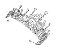 Housoutil 1 Pc en forma de iceberg de imitación de plata tiara de cristal decoración vintage de estilo barroco elegante chica sombrerería Venda