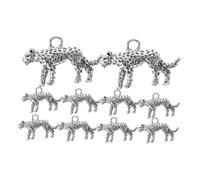 Housoutil 10 Piezas Colgante de leopardo 3D encantos del medallón a granel Baratijas encantos de animales antiguos Hola Encantos de aleación colgantes decorativos Silver
