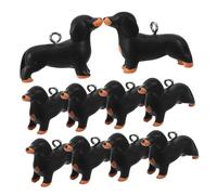 Housoutil 10 Piezas Encantadores Encantos De Perros Embutido Etiqueta Accesorios Pequeño Cachorro Perro Tejonero Criar Mini Dijes De Joyería Resina Black