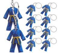 Housoutil 10 Piezas Llavero Acrílico de Taekwondo Uniforme Mini Azul