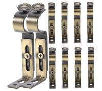 Housoutil 10 Soportes Metálicos para Barra de Cortina de Hierro Color Bronce Soporte de Pared Lateral para Barra de Cortina para Persianas Interiores