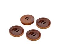Housoutil 10 Unidades Botones de Madera Redondos Cóncavos de Cuatro Agujeros para Coser, Tacto Cómodo y Superficie Lisa, Ideales para Manualidades y Proyectos DIY