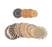 Housoutil 11 Piezas de Cestas de Pared Bohemias Hechas a Mano Decoración Rústica de Paja Tejida Tapiz Tejido a Mano para Dormitorio y Sala Arte Mural Bohemio Borlas Colgantes