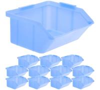 Housoutil 12 Cajas de Almacenamiento de Piezas de Almacén en Pp Azul, Organizadores de Storage Bins sin Rebabas para Uso en Warehouse