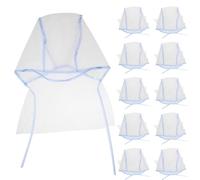 Housoutil 12 Gorros Desechables para Teñir el Cabello en Peluquería sin Accesorios de Crochet Color Azul Tamaño Borde Protector y Film Perforado para Mechas Profesionales