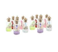 Housoutil 12 Piezas Colgante De Botella De Mini Colgantes De Botella De Mensaje Botella Encantos Colgantes Deseando A La Collar Vial Pequeño Botellas Colorful Resina